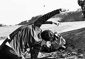 Yoga en la playa de Biaritz
